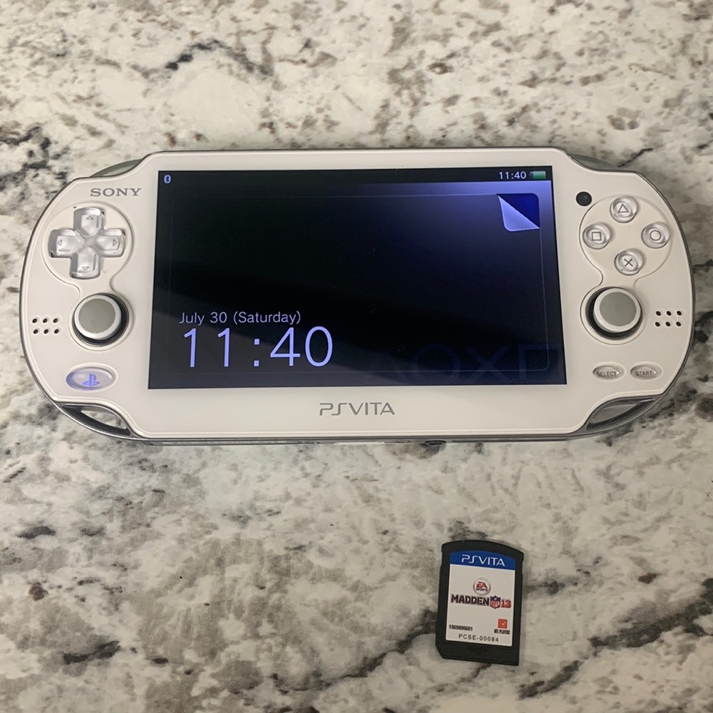 White, SONY PlayStation, PS Vita console w/genuine charger